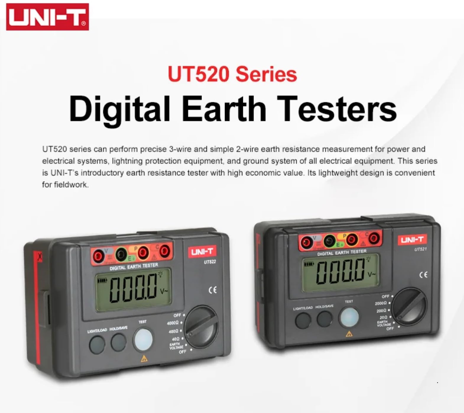 UNI-T UT522 Serie UT520 Digitaler Erdtester 0O-4000O