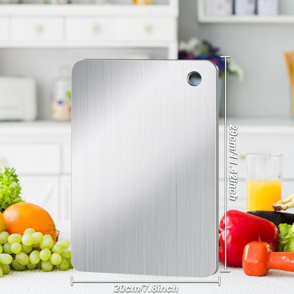 Titanium Cutting Boards for Kitchen, 100% Pure Titanium Double-sided food-grade Cutting Boards for Meat Cheese Vegetable Fruit (Small) - Image 2