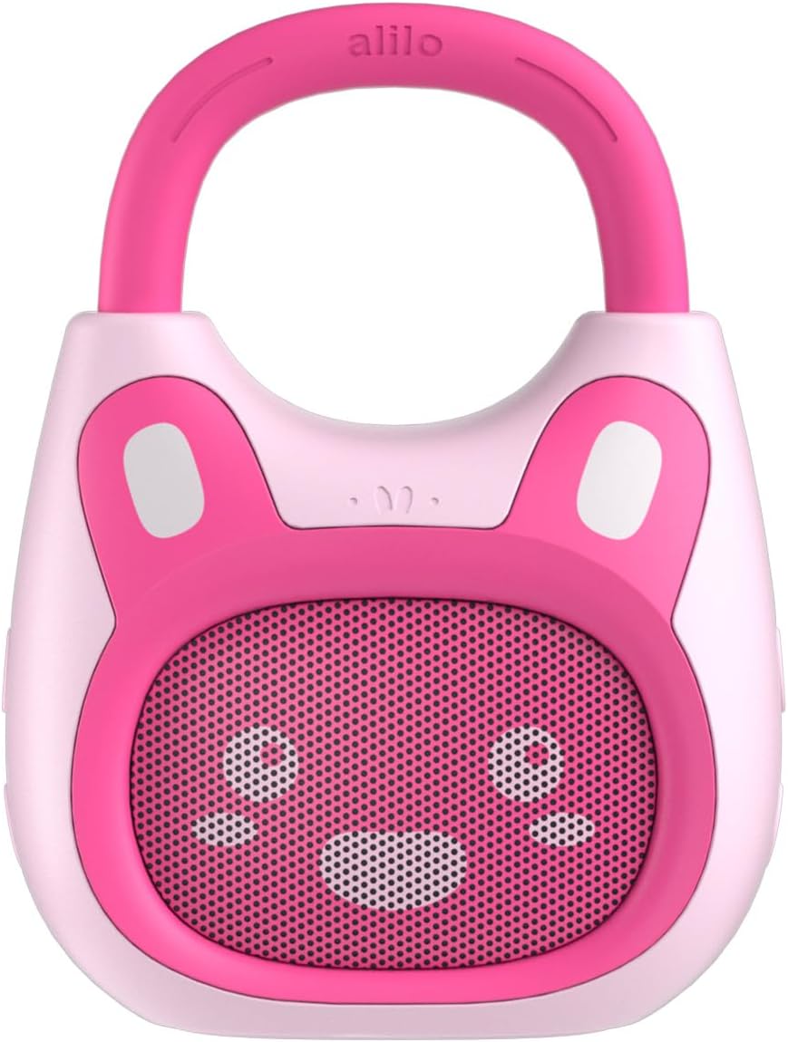 alilo Pocket Bunny Portable Kids Music Player, Musical Toys for Toddlers, Preloaded 120+ Stories/Music/Lullabies/White Noise, Toddler Gift for Girls (with Strap and Ring)