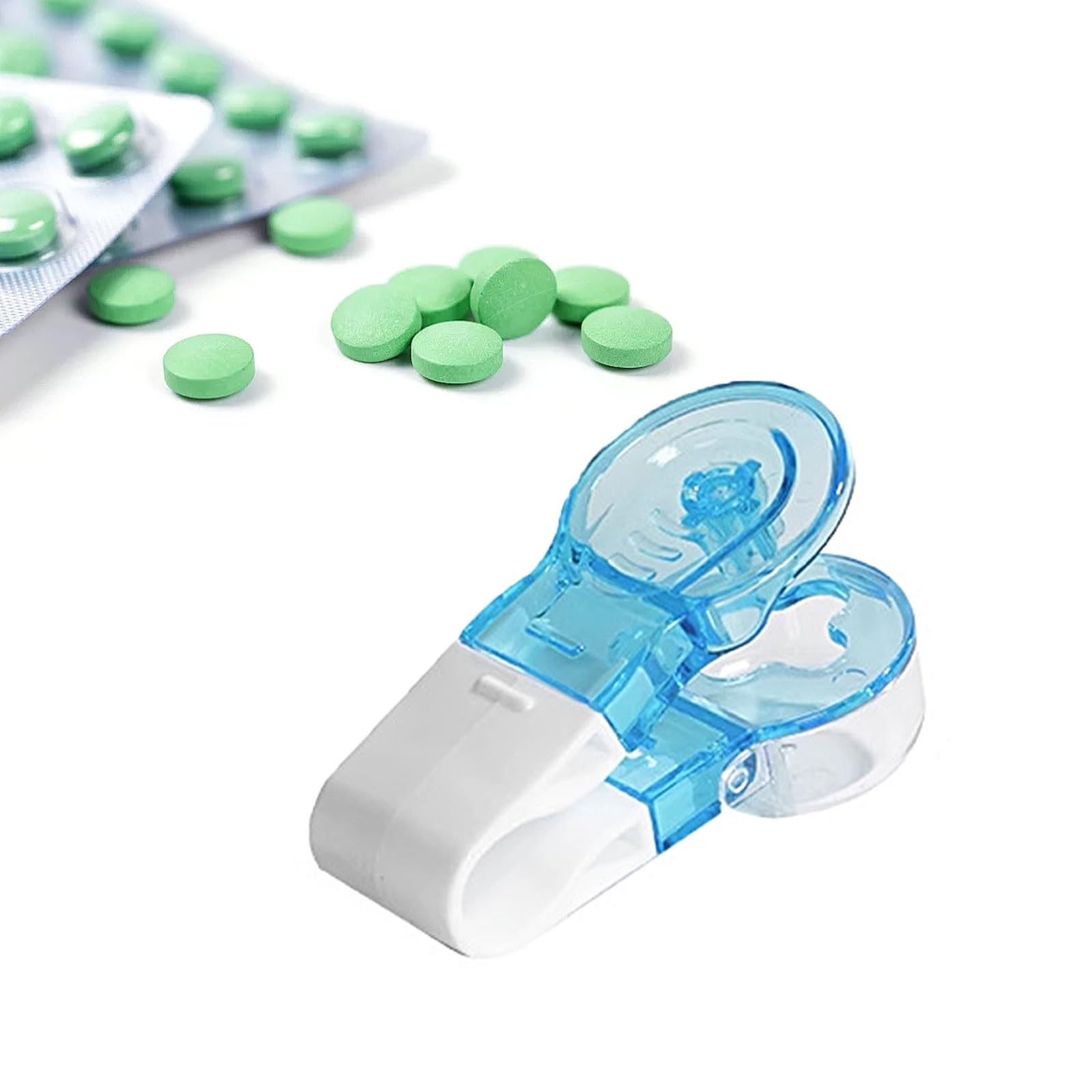 YEJAHY Portable Pill Taker,Pills Pack Opener Assistance Tool,Pill Maker Splitter with Storage Box,No Contact Easy to Take Pill Out - 1PCS