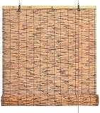 WZRIOP Bambusrollo,Retro Strohvorhang, Bambusrollo,Lichtfilterung Natürliche Bambusrollo,Bambusvorhang Fenster Sichtschutz Rollos Innen/Außen/Garten/Fenster,Mehrere Größen (Size: 40x100cm/16x39in)