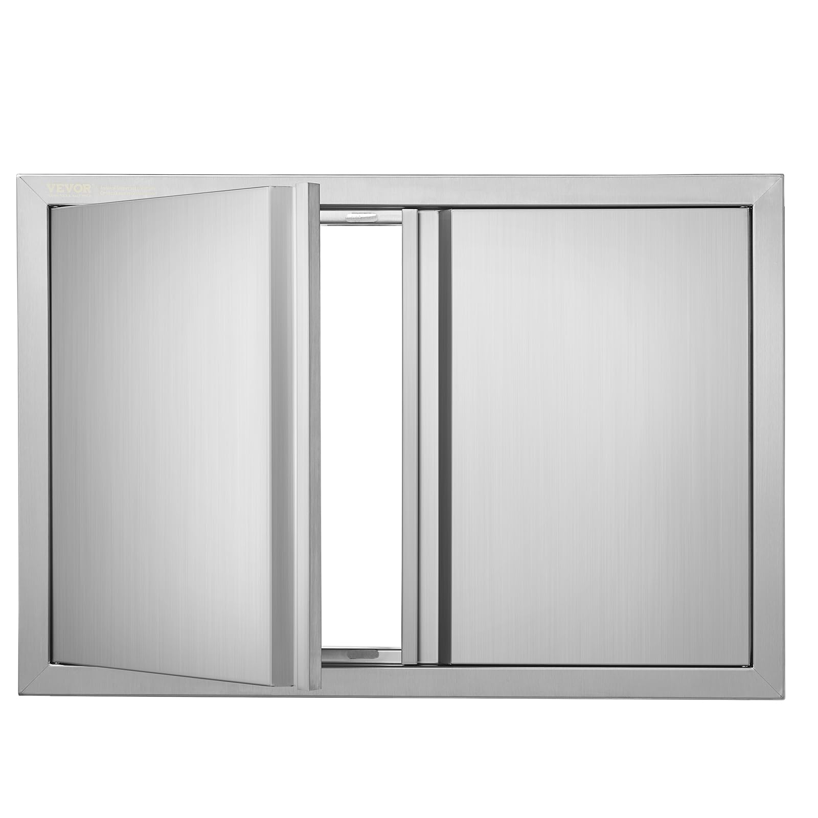 VEVORBBQ Access Door, 30.5W x 21H Inch Double Outdoor Kitchen, Stainless Steel Flush Mount, Wall Vertical With Recessed Handles, for BBQ Island, Grilling Station, Outside Cabinet