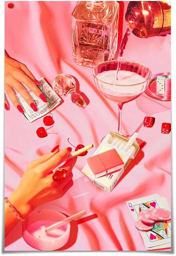 Pink Posters For Room Aesthetic Trendy Funky Canvas Wall