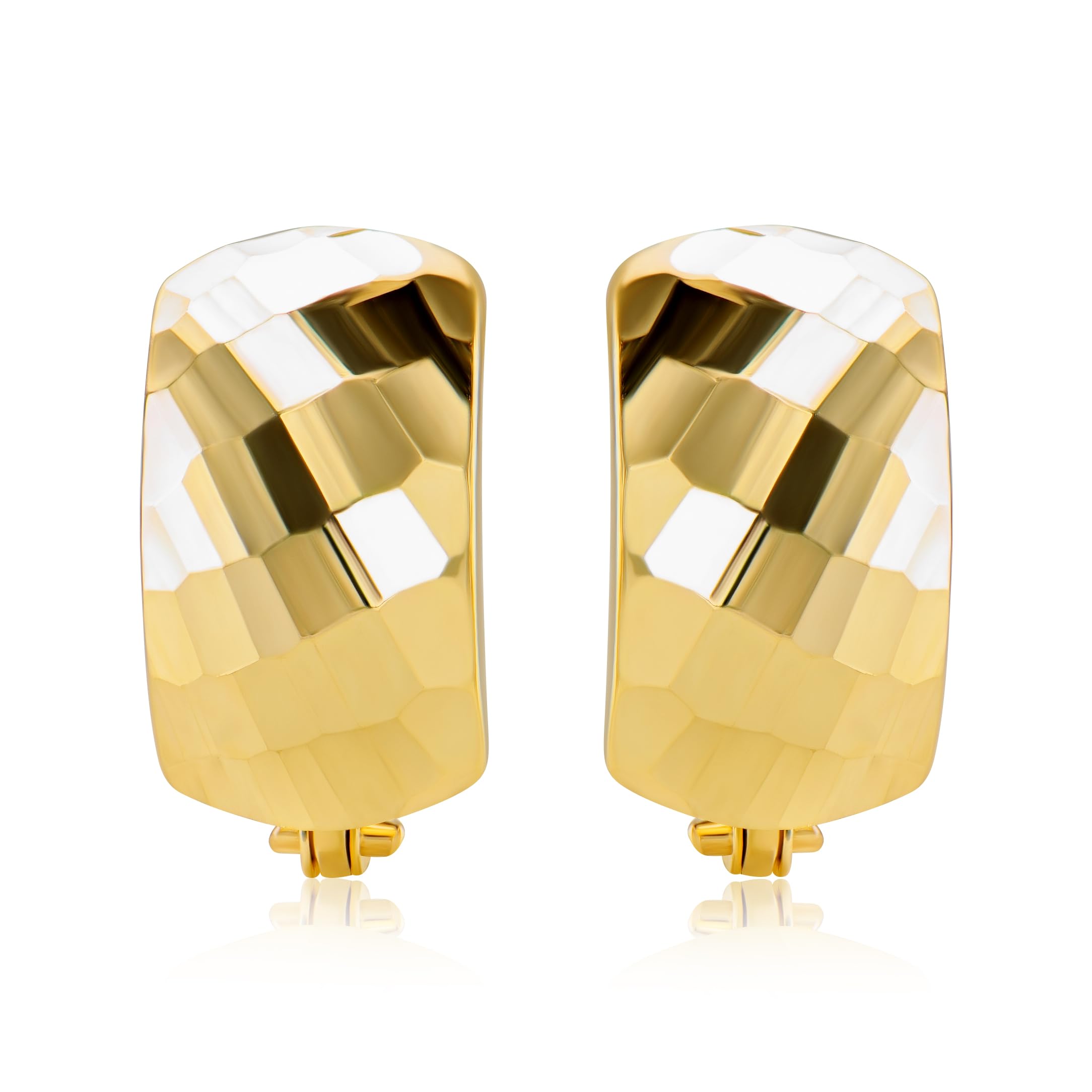 14 Karat 585 Gold Ohrringe Creolen Gelbgold Glänzend Ohrschmuck – EP03