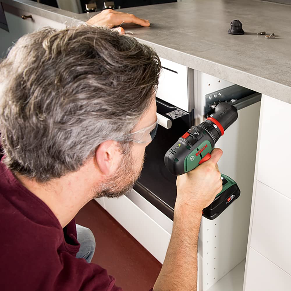 Bosch Home and Garden Set Trapano a batteria AdvancedDrill 18 (2 batterie, sistema da 18 V, 3 accessori, in valigetta), green, 1/2_pollice