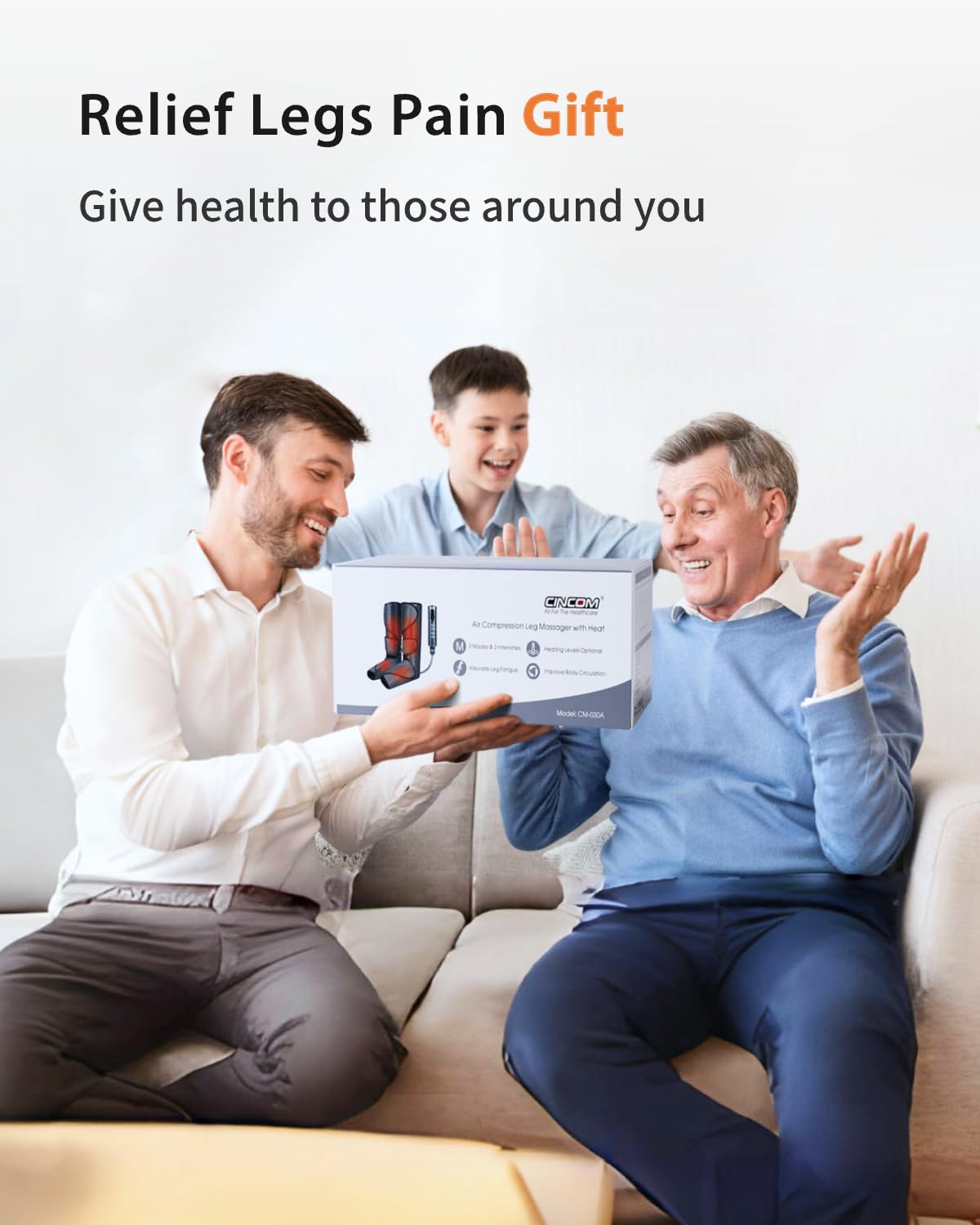 CINCOM Leg Massager with Heat and Compression – Circulation & Pain Relief, FSA/HSA Eligible CINCOM Leg Massager with Heat and Compression – Circulation & Pain Relief, FSA/HSA Eligible