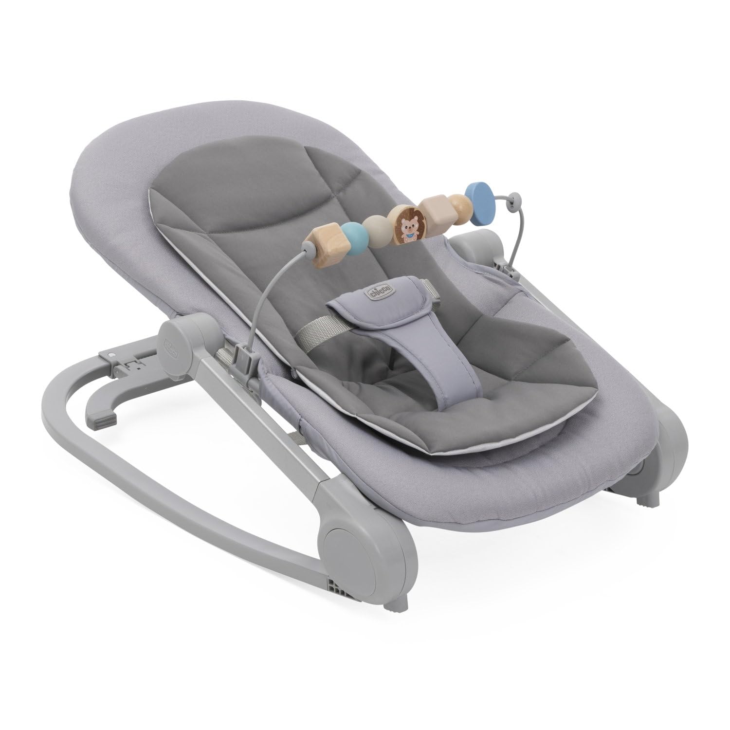 Chicco Silla Mecedora Magia, 2 en 1: Silla Mecedora para Recién Nacidos y Primera Silla hasta 18 kg, Barra de Juegos con Elementos de Madera, Mini Reductor Incluido, Modo Mecedora o Fija