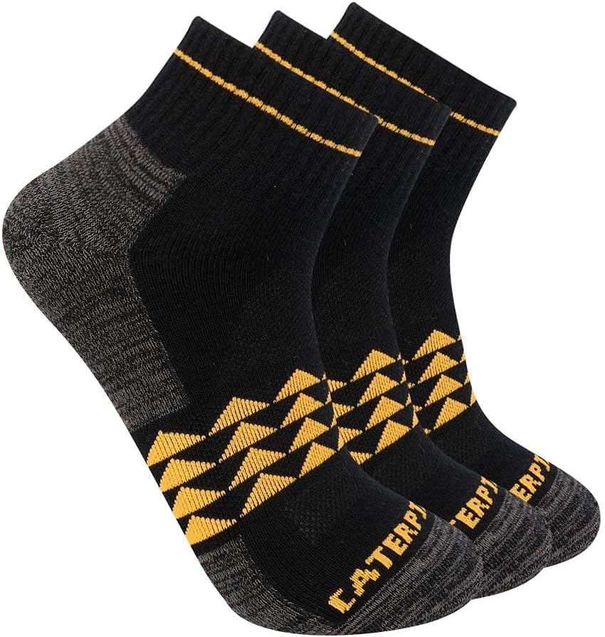 Caterpillar Men's 3-Pack Half Cushioned Quarter Socks Quarter Sock