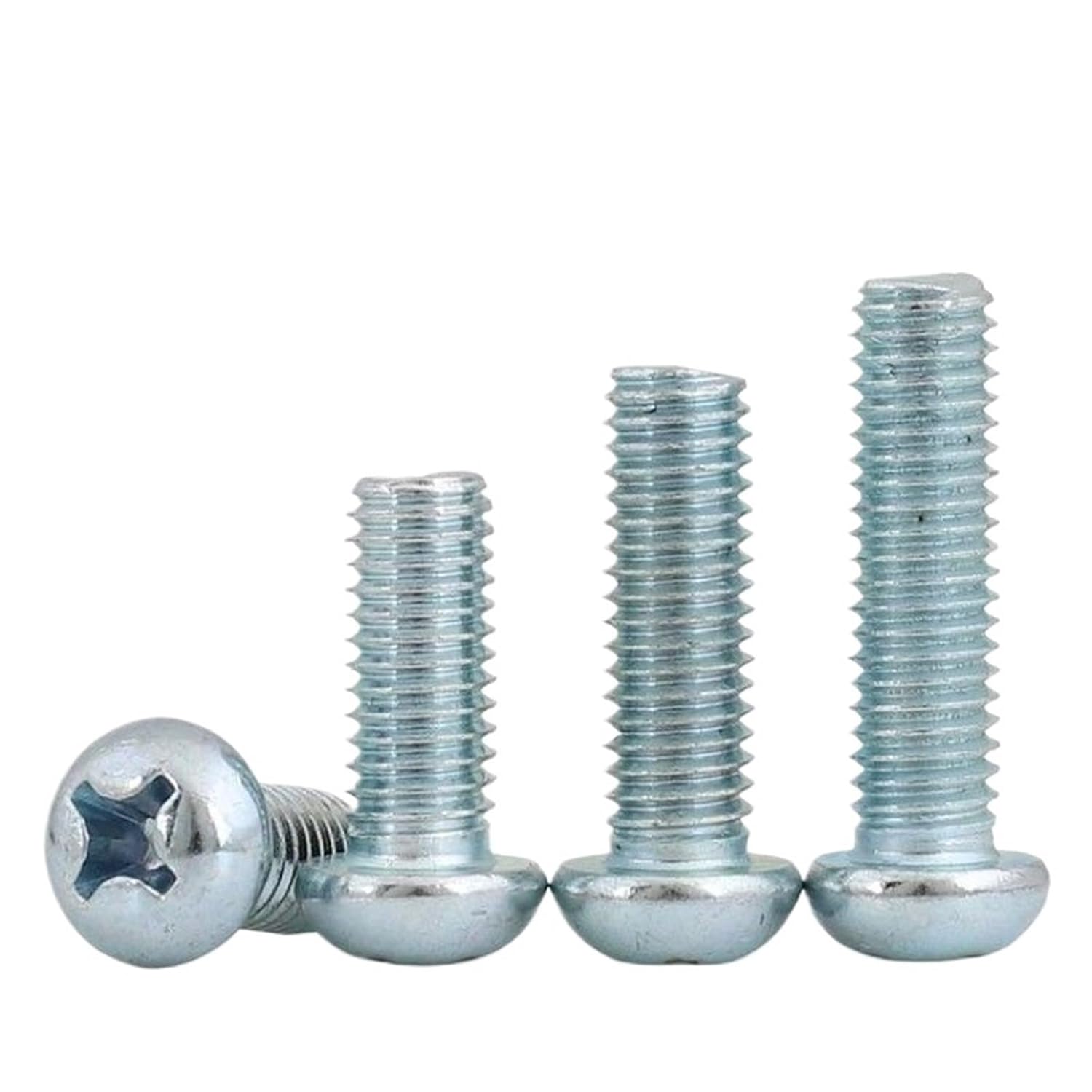 M3 M4 M5 M6 M8 Pan Head Screws Bolts Carbon Steel 4.8 Grade Zinc Plated Round Head Cross Recessed Screws(M3x25mm 100pcs)