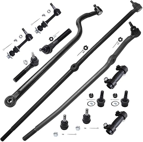 Detroit Axle - Kit de suspensión delantera de 13 piezas para 4WD 00-01 Dodge Ram 1500, varillas de acoplamiento mangas de ajuste superior inferior