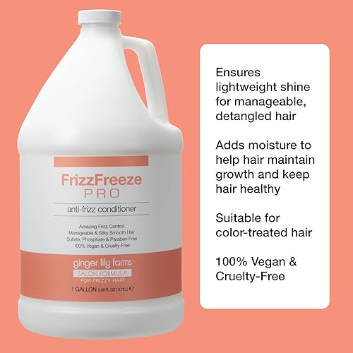 Miniatura 5 de Ginger Lily Farms Salon Formula FrizzFreeze Pro - Acondicionador antiencrespamiento para cabello encrespado, 100% vegano y libre de crueldad,