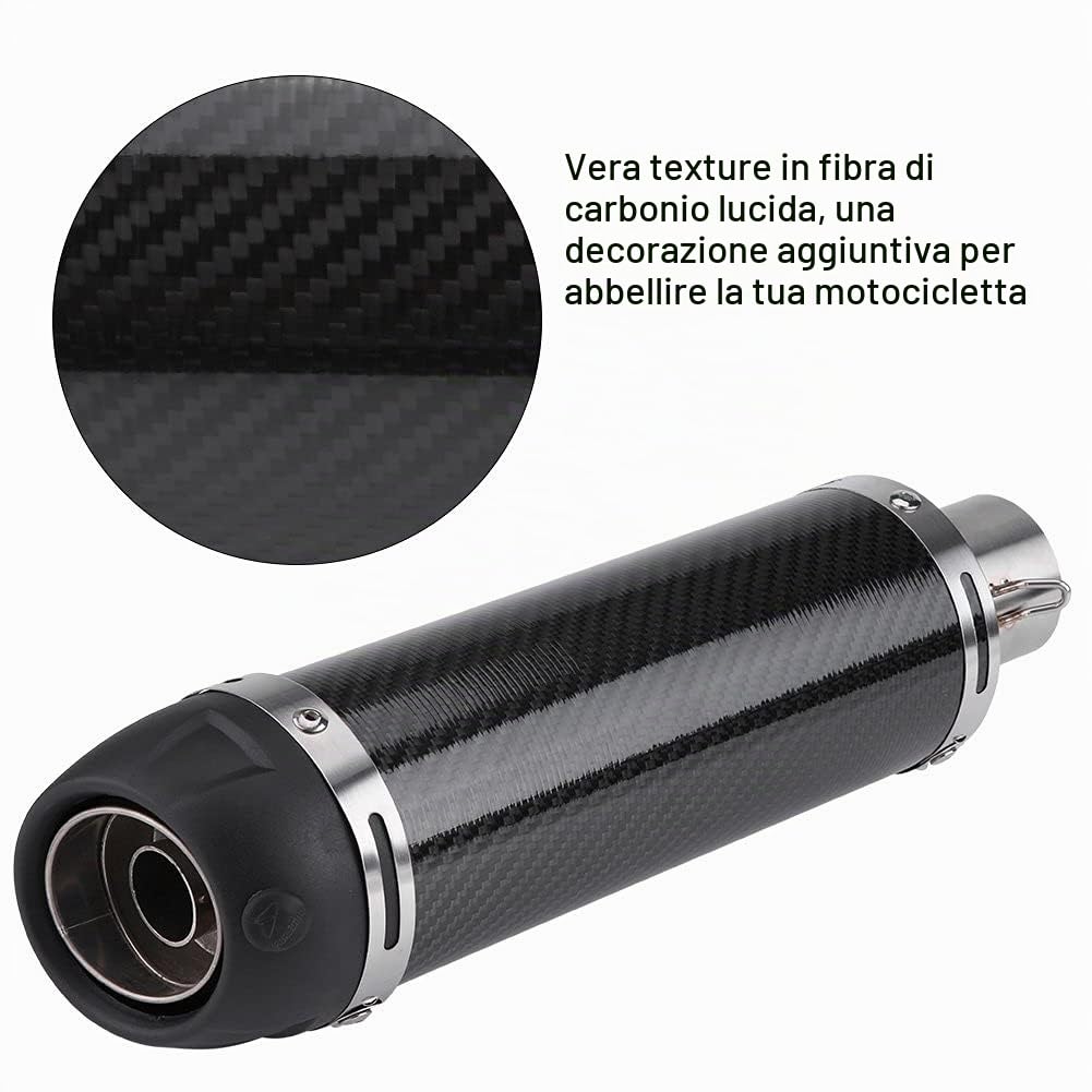 Aramox Marmitta universale modificato in vera fibra di carbonio con dB Killer, 51 mm