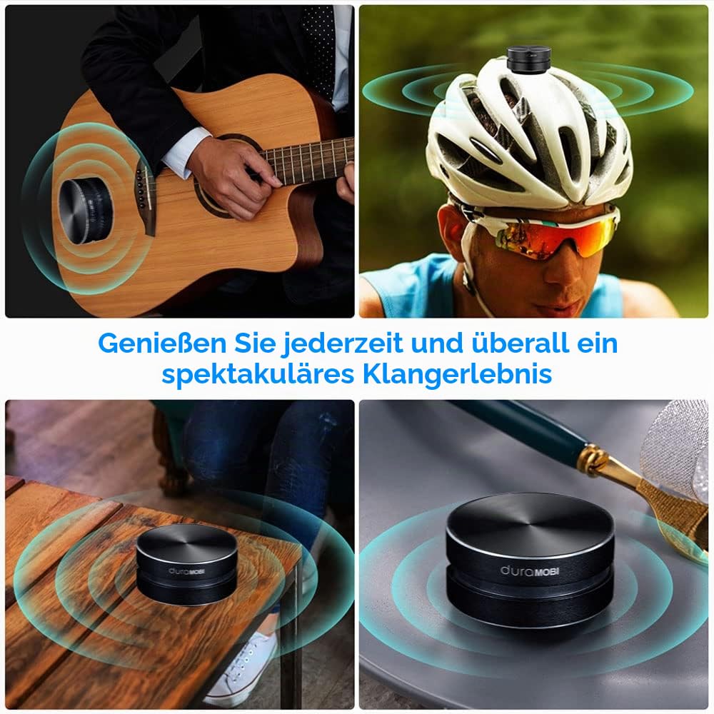 docooler BT-Lautsprecher Wireless Knochenleitungslautsprecher Tragbarer Stereo-Sound mit hoher Lautstärke Eingebautes Mikrofon Rot Resonanzbox