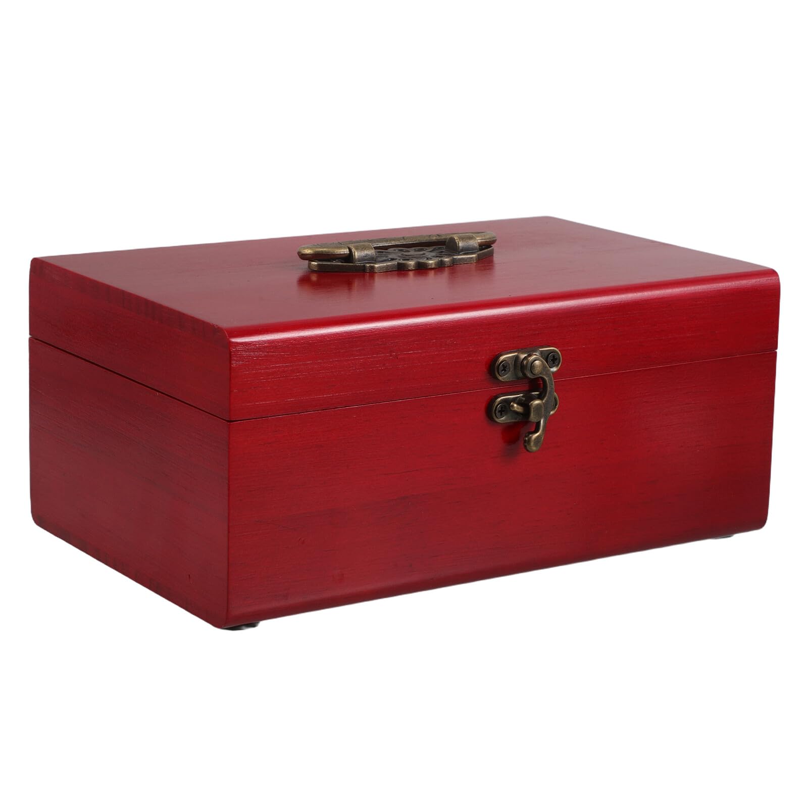 Boîte de couture en bois massif rouge WOONEKY : l'organiseur coffret haut de gamme