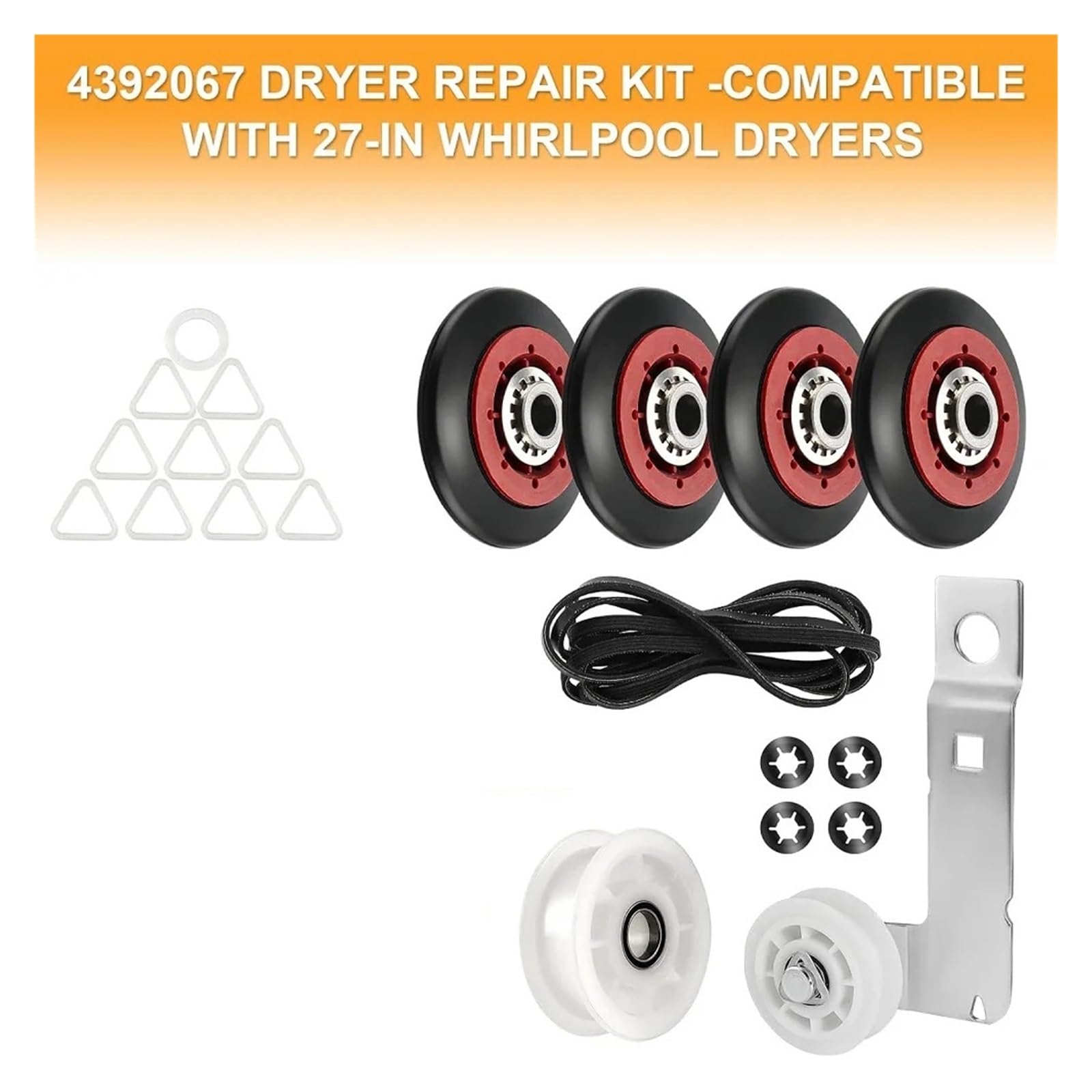 Genérico Kit de reparación de Secadora 4392067 y polea de ralentí for Secadora W10837240