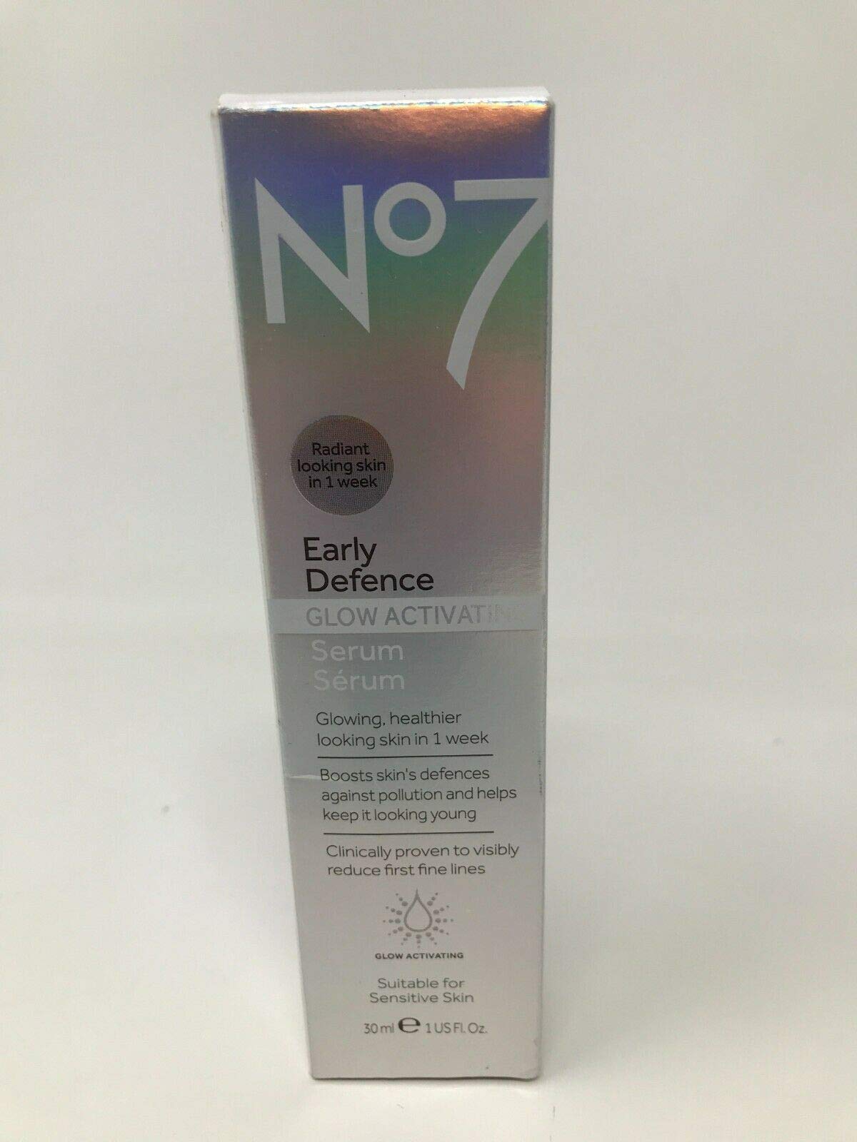 NEW No7 Laboratories Early Defence Glow Activating Serum 1oz / 30ml