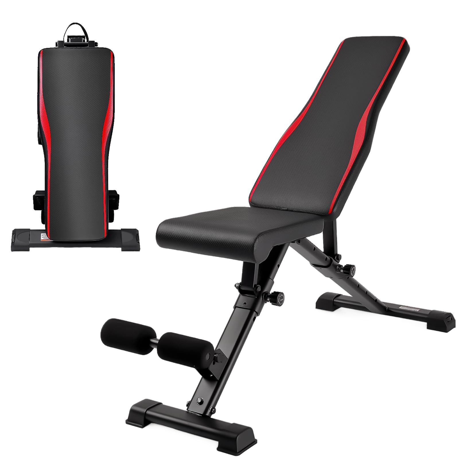 Verstellbar Hantelbank, Klappbar Trainingsbank Set für Zuhause, Bankdrücken Bank 408KG für Ganzkörper, Schrägbank Flachbank Fitnessbank für Krafttraining Heimstudio Wohnung