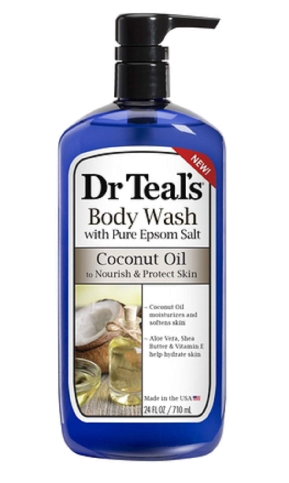 Dr Teal's Body Wash with Pure Epsom Salt, Coconut Oil to Nourish & Protect Skin