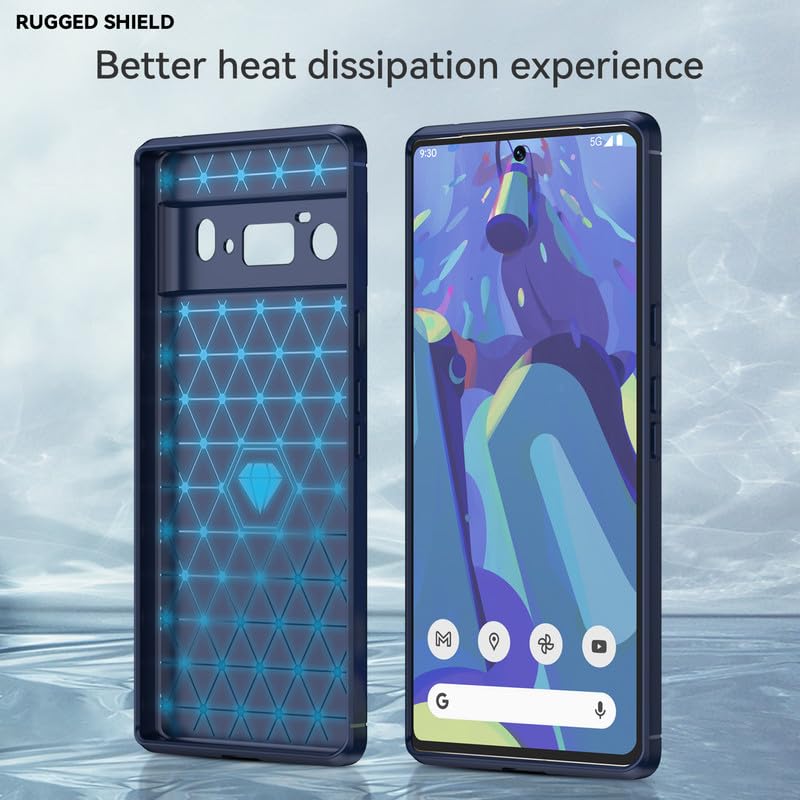 Image of Hybrid Carbon Fiber Back Case for Google Pixel 6 Pro (Blue)