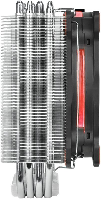Thermaltake RIING Silent 150W LGA1200 AM4 Ready Intel/AMD 120mm High Airflow LED Fan CPU Cooler, Red, CL-P022-AL12RE-A