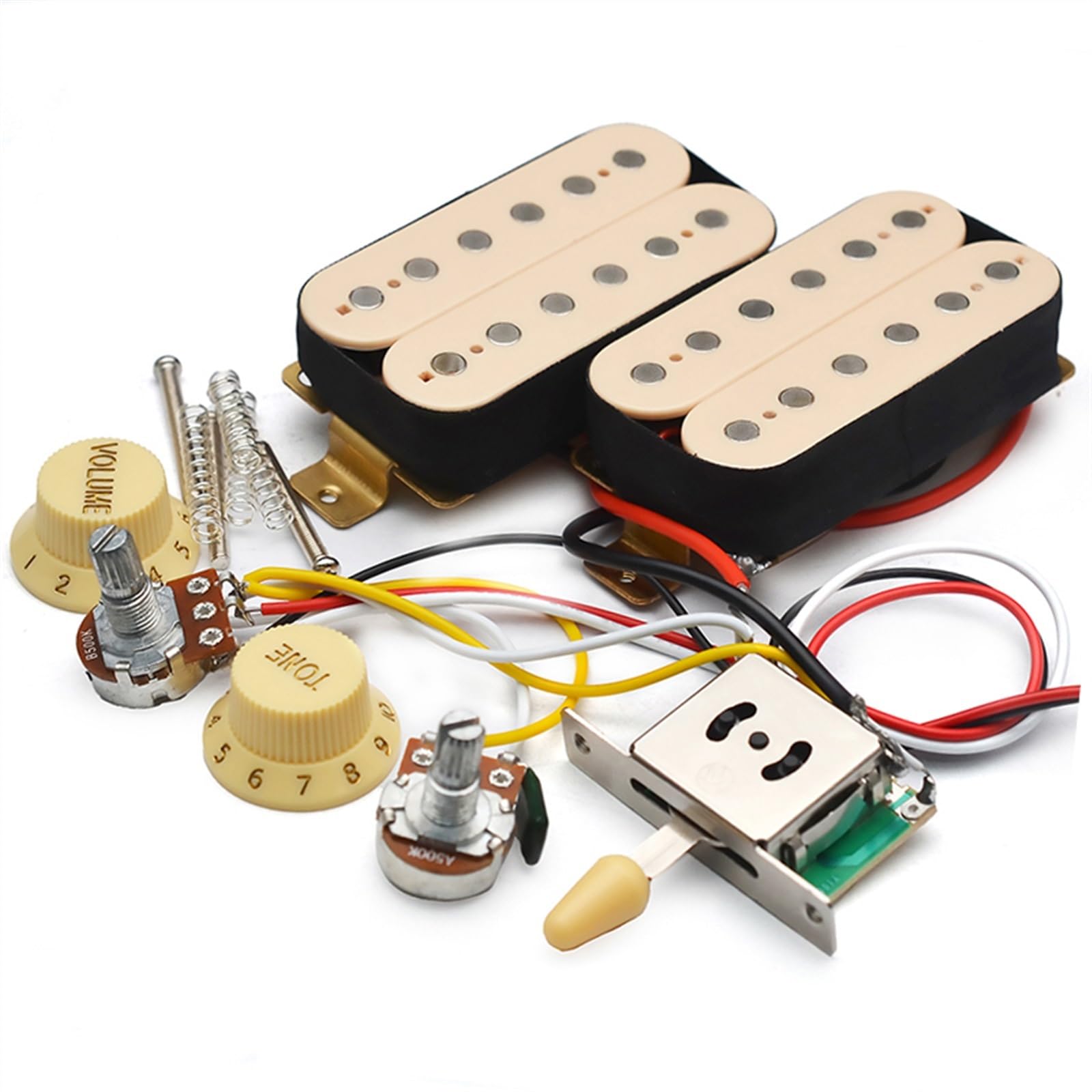 Vorverdrahteter Kabelbaum Für Humbucker-E-Gitarre Mit HH-Tonabnehmer Und 3-Wege-Konverter 2T1V-Steuerung Gitarren-Tonabnehmer-Set