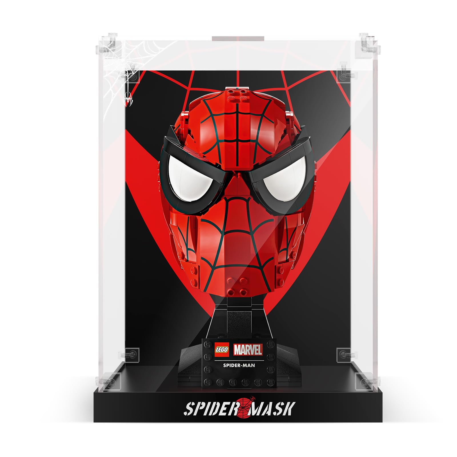 PIPART Acrylic Display Case for Lego 76285 Spider-Man's Mask, Dustproof Clear Display Box (Display Case ONLY, Lego Model NOT Included)