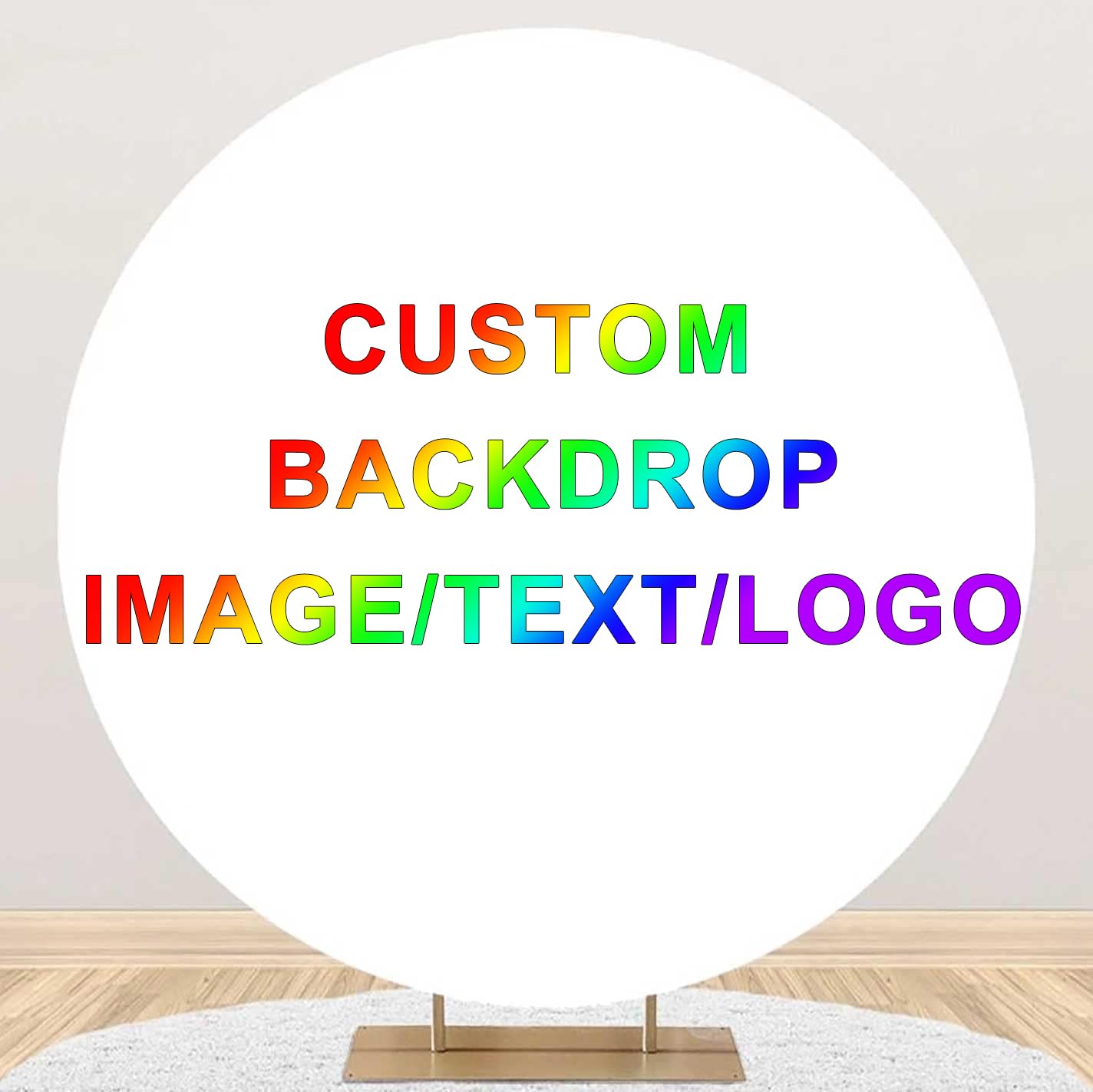 Caheansi 7.2ft Custom Round Backdrop Cover Personalized Circle Photography Background Customized Design Your Own Photos Picture Text Logo Kids