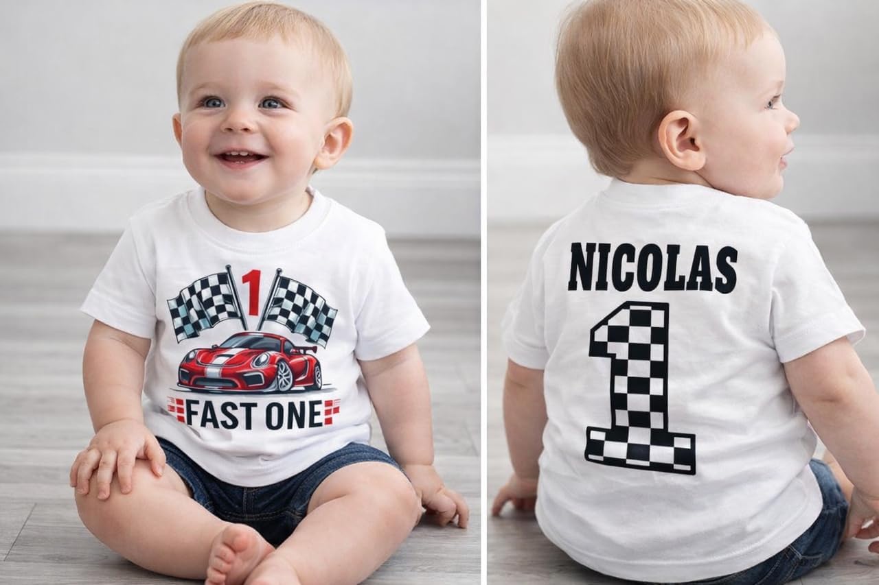 Fast One Race Car Birthday Shirt, 1st Birthday Shirt Boy, Race Car Tee