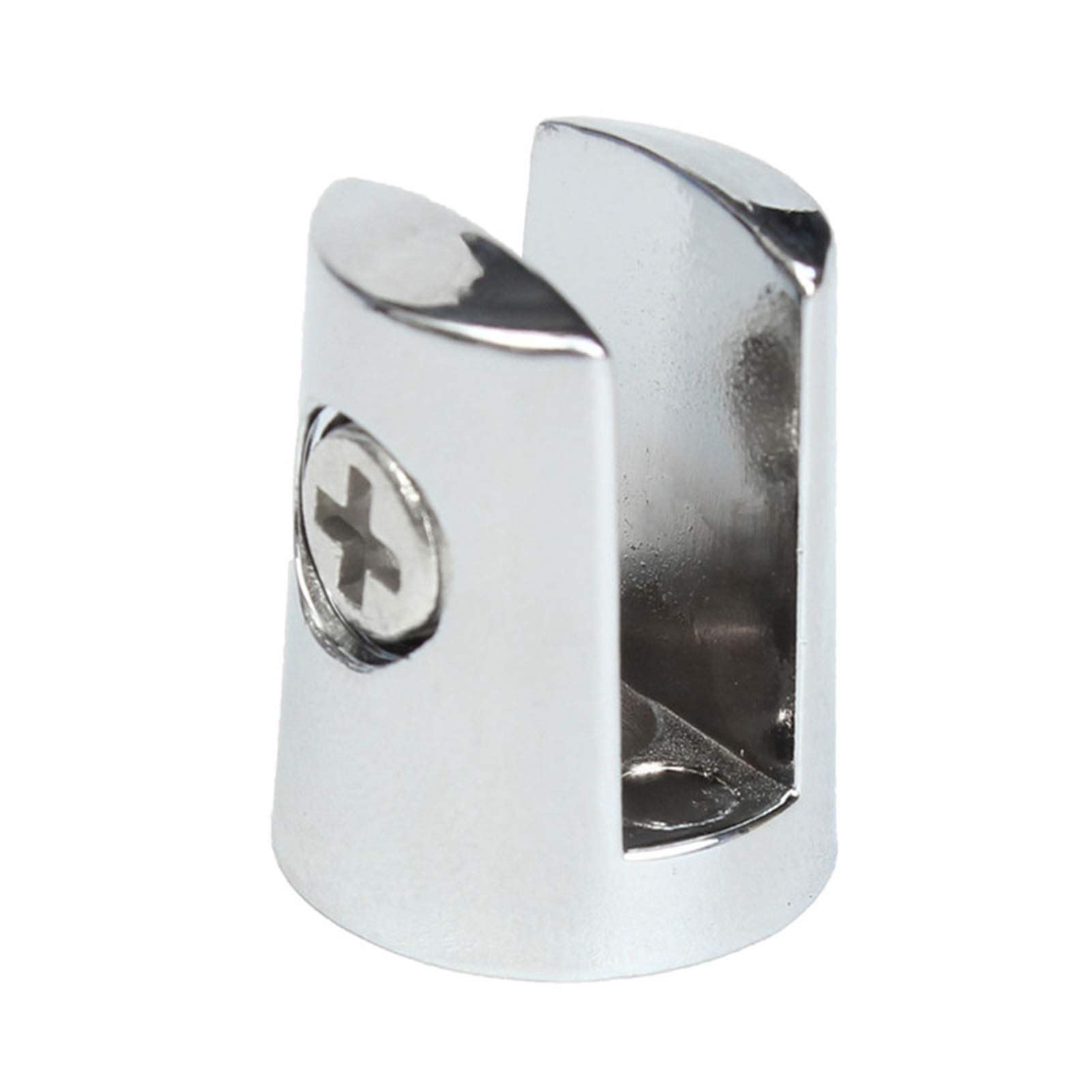 Eltox One Color Glass Clamps,Glass Balustrade Clamps 4Pcs Round Shelves Support Brackets Clamps Clips For 4-6Mm Glass Adjustable Screw
