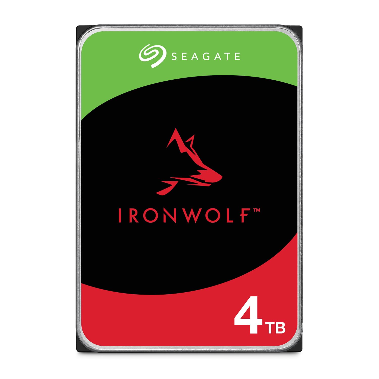 Seagate IronWolf 4TB, NAS, Internal Hard Drive, CMR, 3.5 Inch, SATA, 6GB/s, 5.400 RPM, 256MB Cache, for RAID Network Attached Storage, Data Rescue Services (ST4000VNZ06)