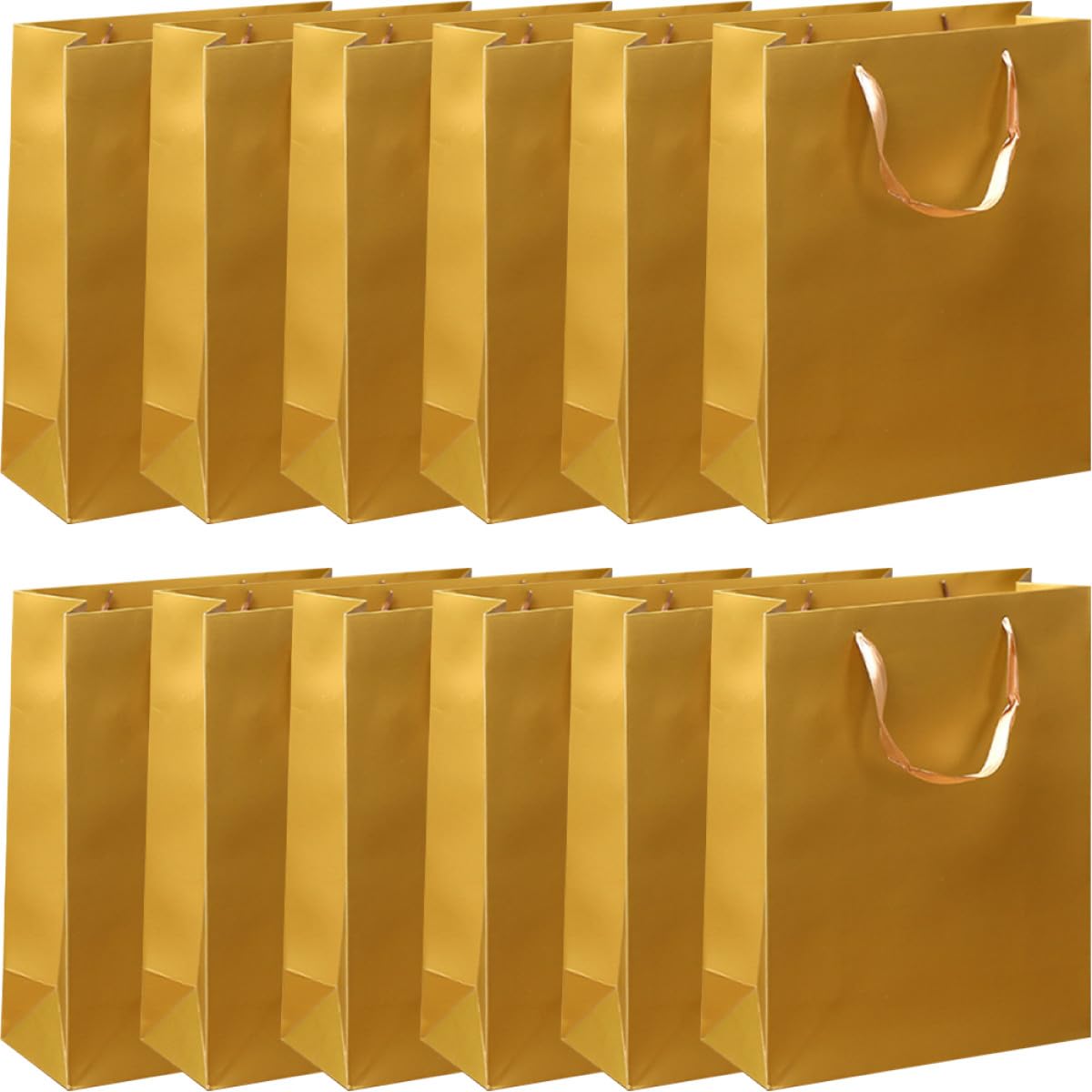 UPKOCH 12 Stück Teiliges Geschenk Papiertüten Gold Handliche Verpackungstaschen mit Griffen für Süßigkeiten Geburtstag Party Festliche Geschenkverpackung und Aufbewahrung