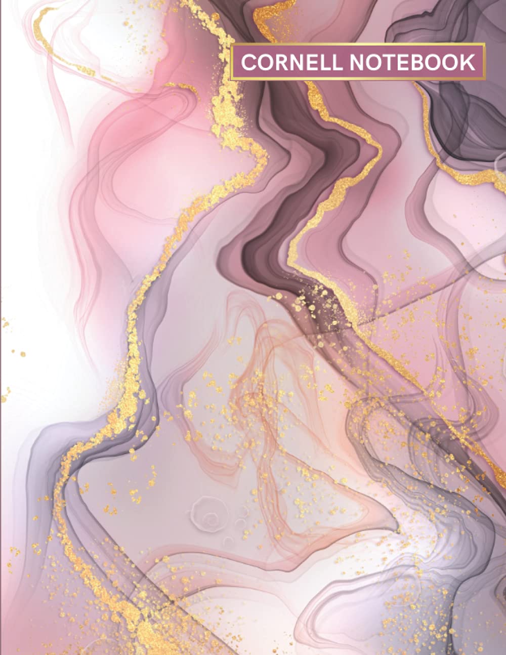 Cornell Notes Notebook: Efficient Note Taking System | School, College, And Work | 200 Pages | Ruled | 8.5 X 11 | High Thoughts Meeting Notes | Marble - Rose Gold Pattern