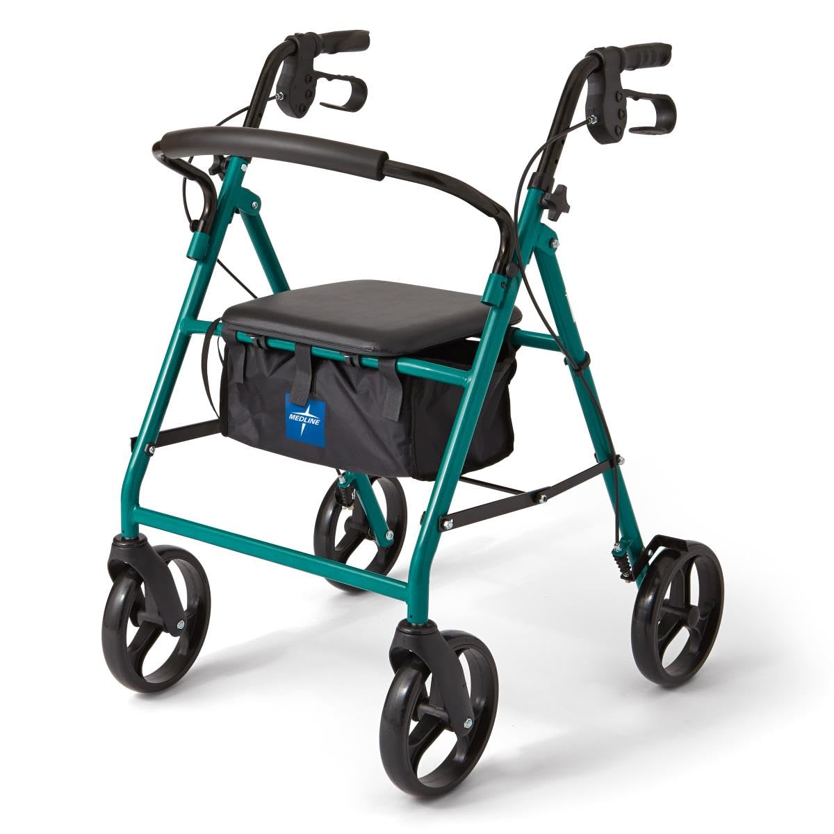 Medline Steel Rollator Walker for Adult Mobility Impairment, Blue, 350 lb. Weight Capacity, 8” Wheels, Foldable, Adjustable Handles, Rolling Walker for Seniors — Amazon image 7
