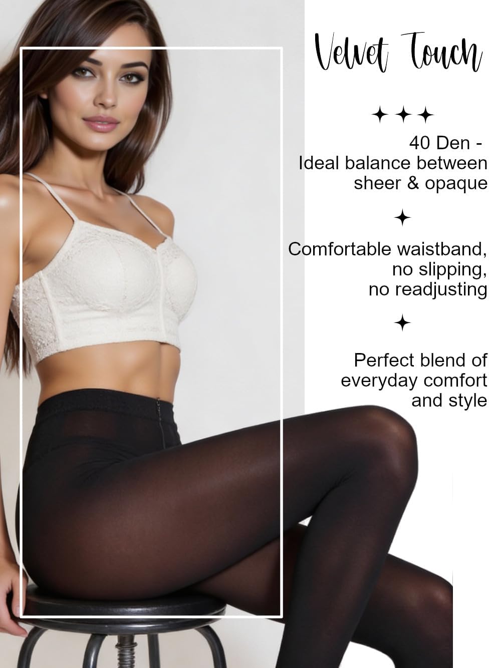 Charm and Attitude Tights for Women | Semi Opaque Pantyhose | Colored Stockings Nylons 40D - Image 3
