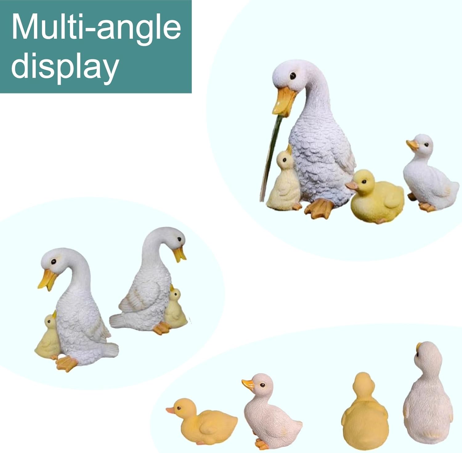 Pond Fountains Spitters Set for Small Ponds - Garden Decor with Water Pump for Koi Ponds - Sculpture for Courtyard and Home Office