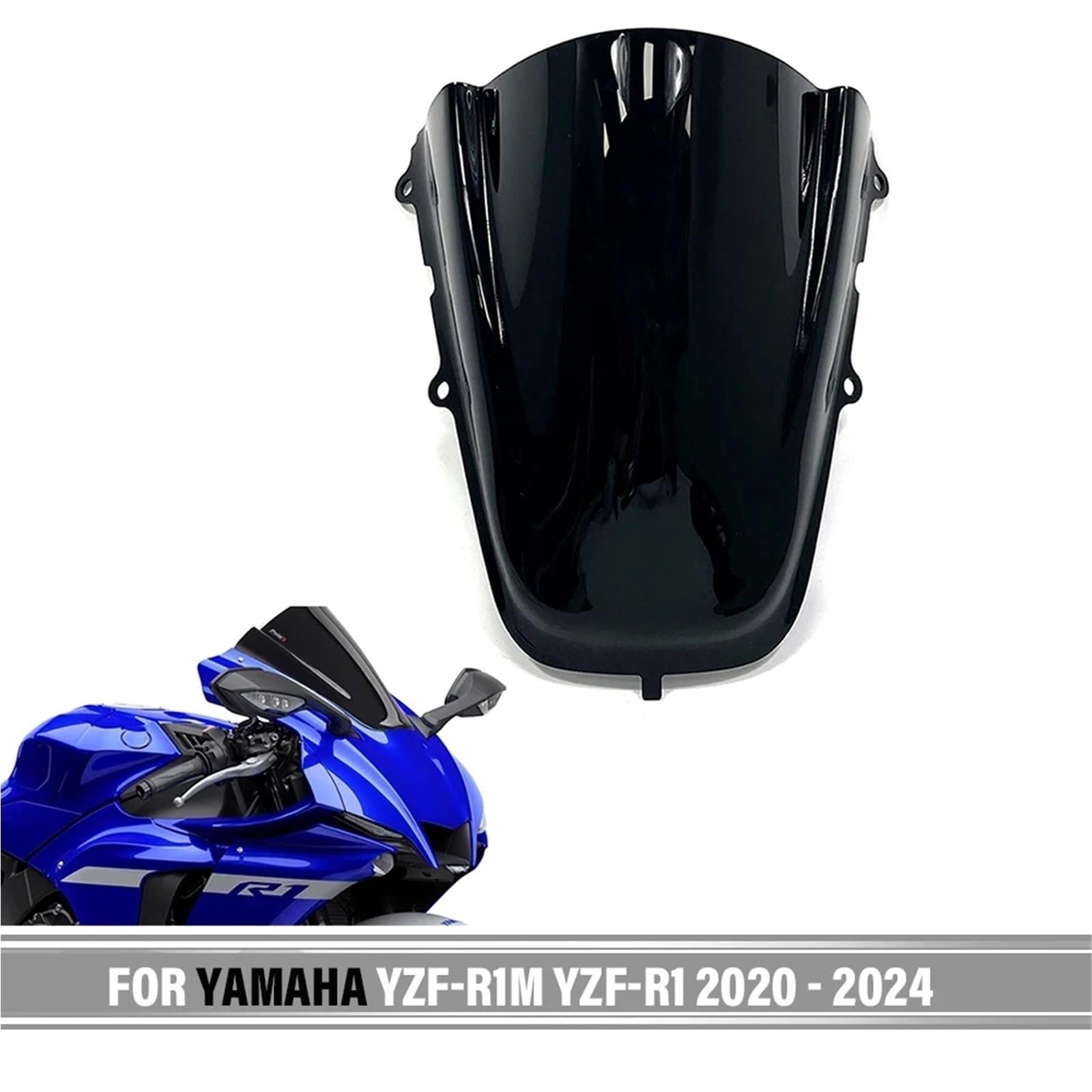 Parabrezza Per YAMAHA YZF R1 YZF-R1 YZFR1 YZF-R1M R1M 2020-2024 2023 Parabrezza Per Moto Deflettori Antivento(Gray)