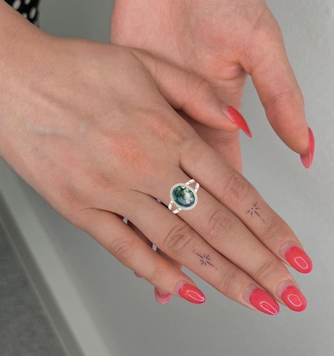 Sterling Silver 925 Ring For Womens Natural Gemstone Ring Sterling Silver Trendy Ring Oval Gemstone Ring
