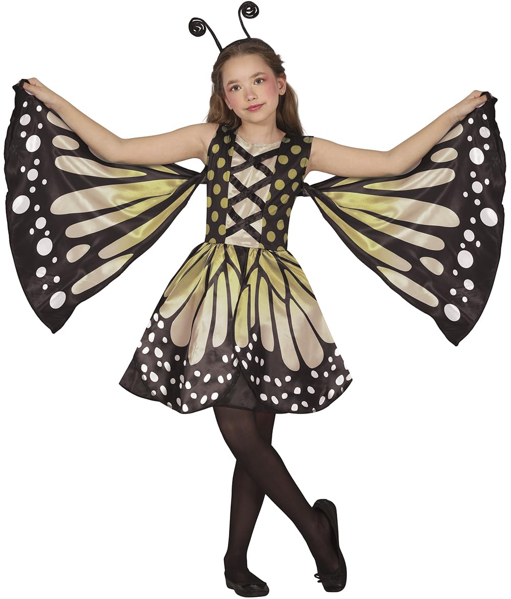 FIESTAS GUIRCA Marvelous Butterfly Girls Fancy Dress Costume, Yellow Monarch Butterfly Dress with Wings - Image 2