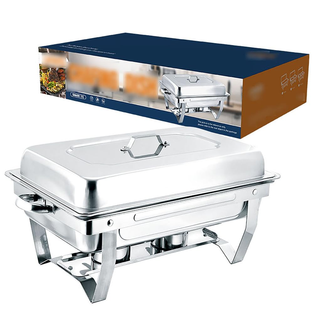 Juego de platos rectangulares de acero inoxidable, calentador de catering para bodas, fiestas, banquetes, eventos