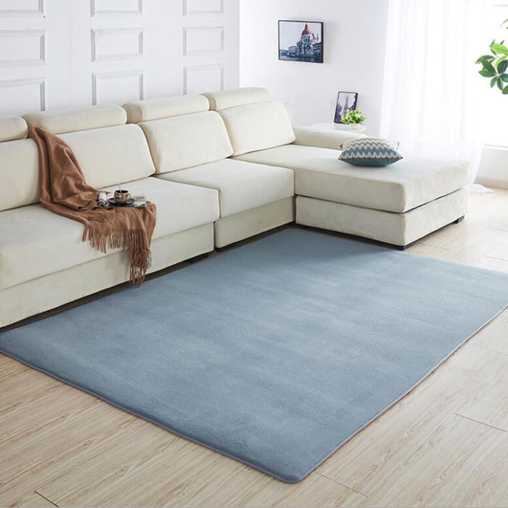 Tapis Insonorisé en Molleton de Corail Gris Anti Bruit de Pas pour Salon