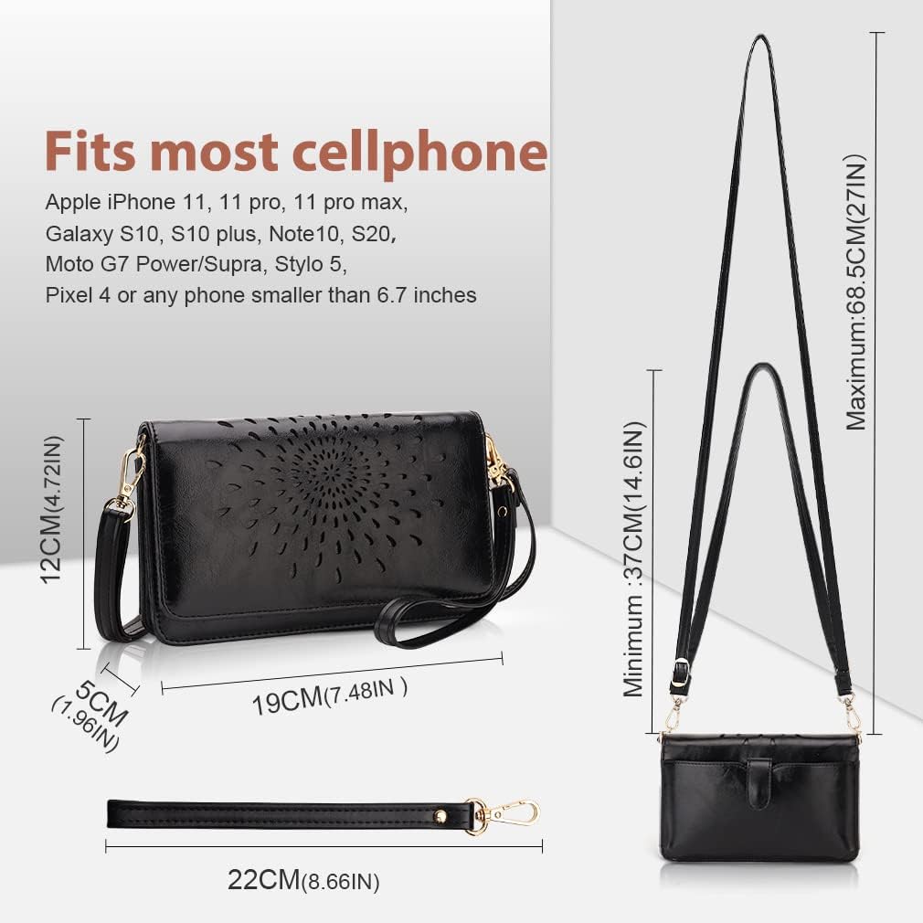 APHISON Crossbody Bags For Women,Wristlet Wallet Phone Purse Shoulder handbags Multi-Function Small RFID Clutch Card Holder - Image 4