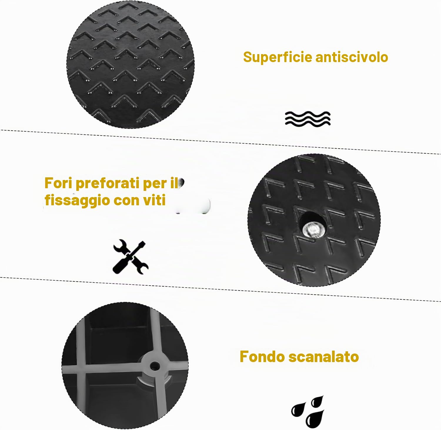 FIVMEN Set di 2 rampe di soglia in gomma portatili con superficie antiscivolo per sedia a rotelle, altezza 10 cm