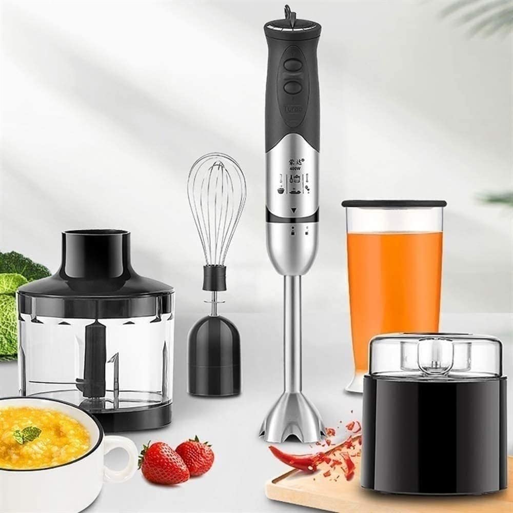 5 w 1 blender ręczny do zanurzania, ręczny blender ręczny z ostrzami ze stali nierdzewnej 304, rozdrabniacz, kubek, młynek, idealny do koktajli, jedzenia dla niemowląt, sosów, przecierów, zup