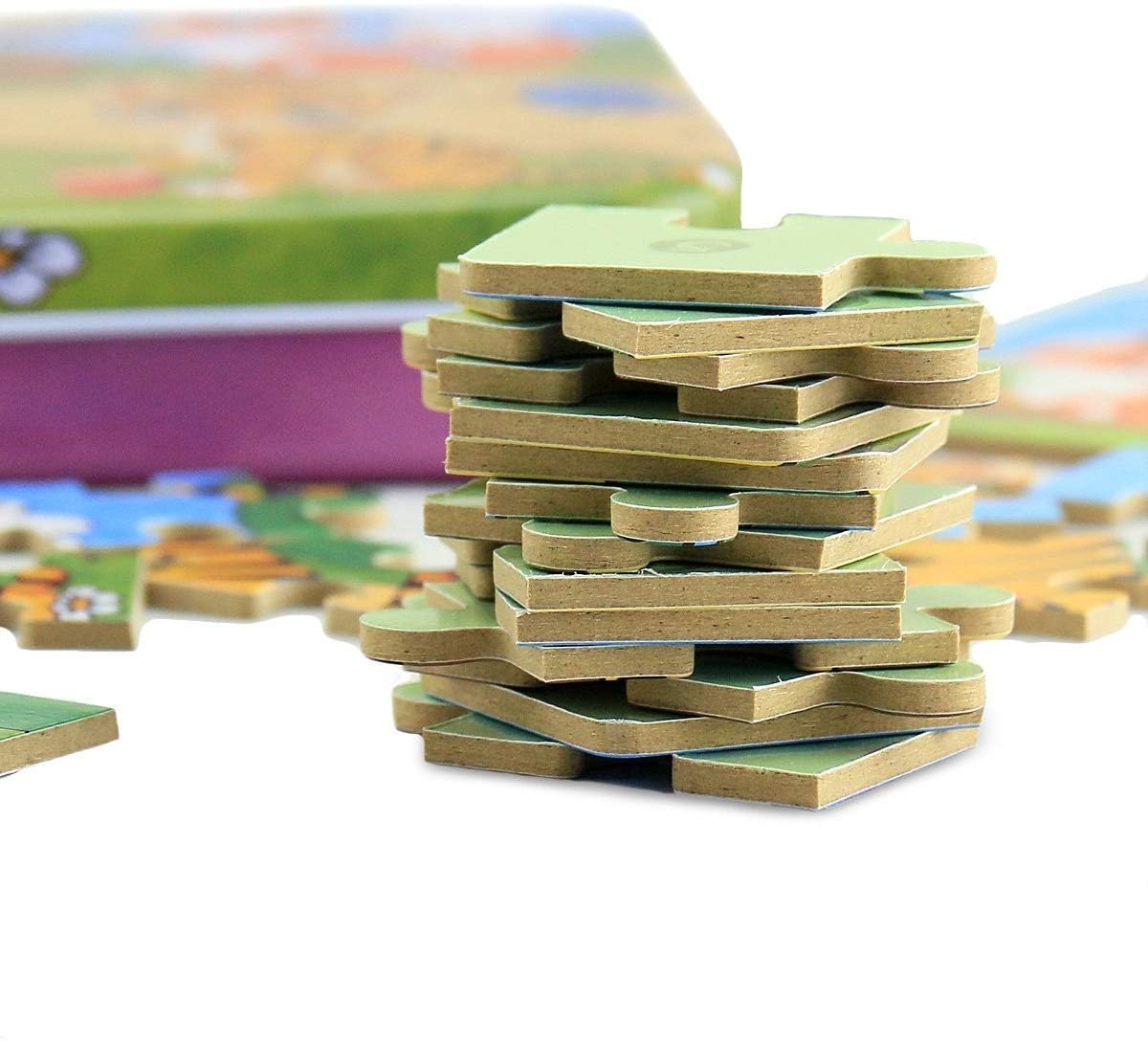 BBLIKE Giocattolo puzzle in legno per bambini, 4 diversi livelli di difficoltà, 9 pezzi, 12 pezzi, 15 pezzi, 20 pezzi, giocattolo educativo perfetto per ragazzi e ragazze di 2 anni + (Panda)