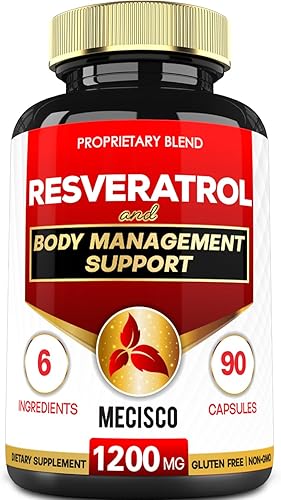 Suplemento de resveratrol trans 6 en 1 con semilla de uva, cardo mariano y más - Resveratrol 1000 mg de apoyo orgánico para el sistema inmunológico,