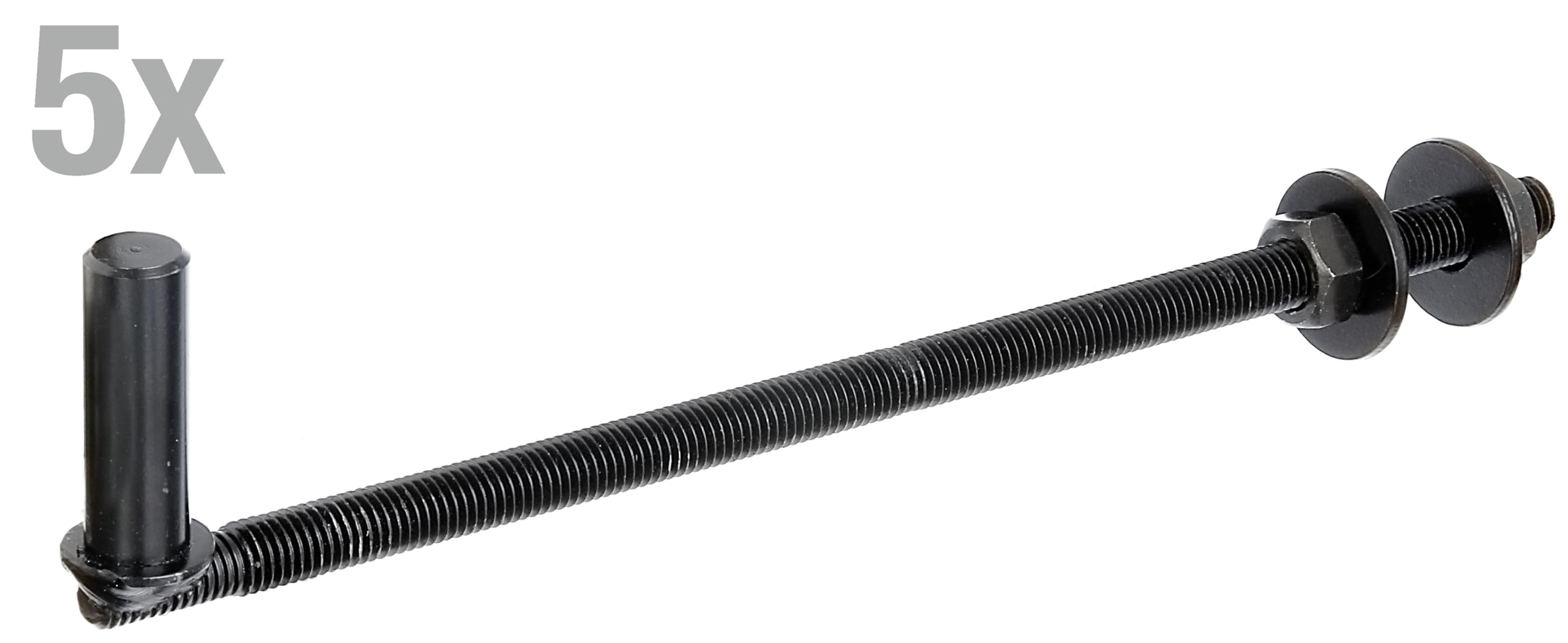 Alberts 864040 Gond à visser | crochet DI, pour poteaux | laque noire pour immersion | cote axe Ø16 mm | longueur 290 mm | kit de 5