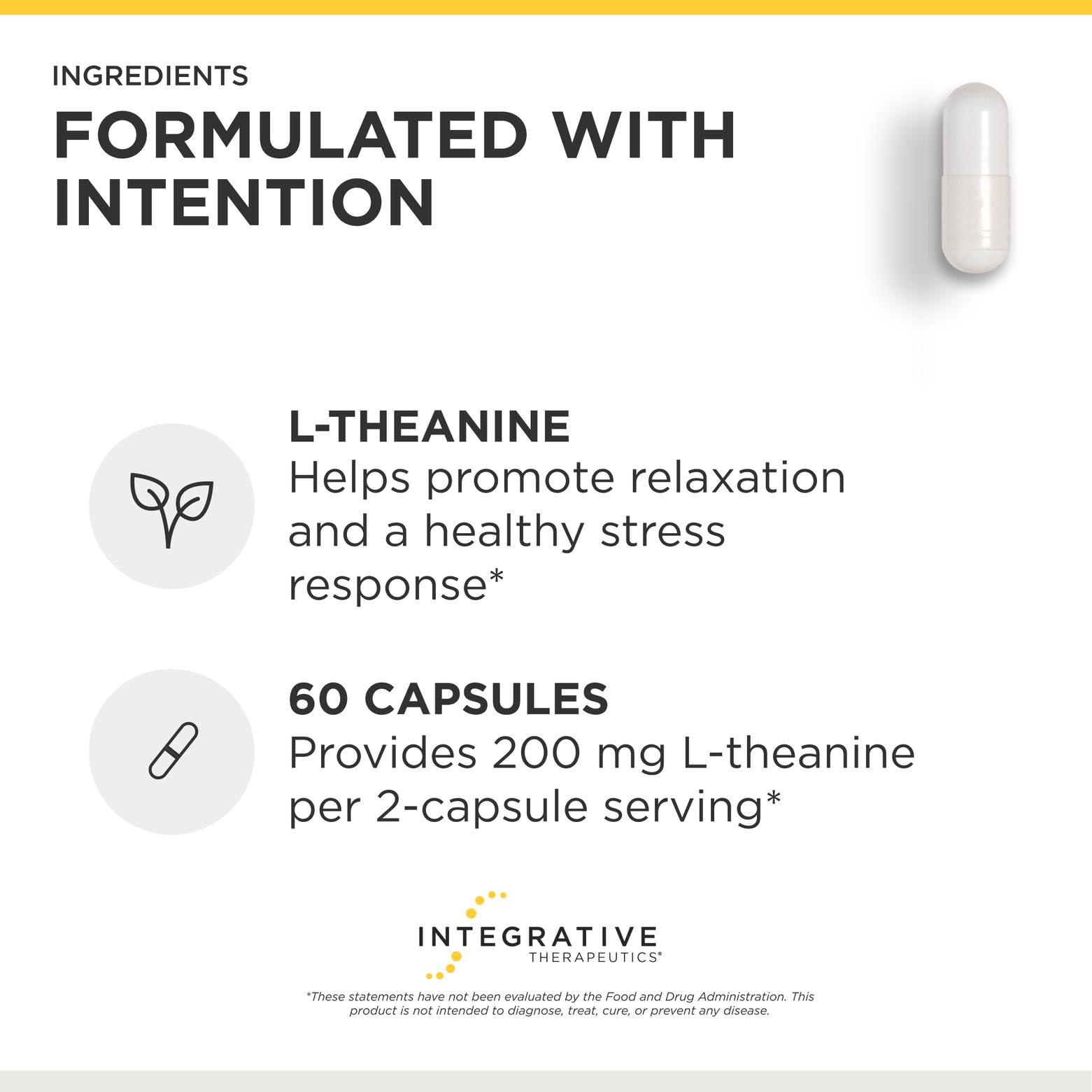 Integrative Therapeutics L-Theanine, Stress Support Supplement*, 60 Count — Amazon image 4