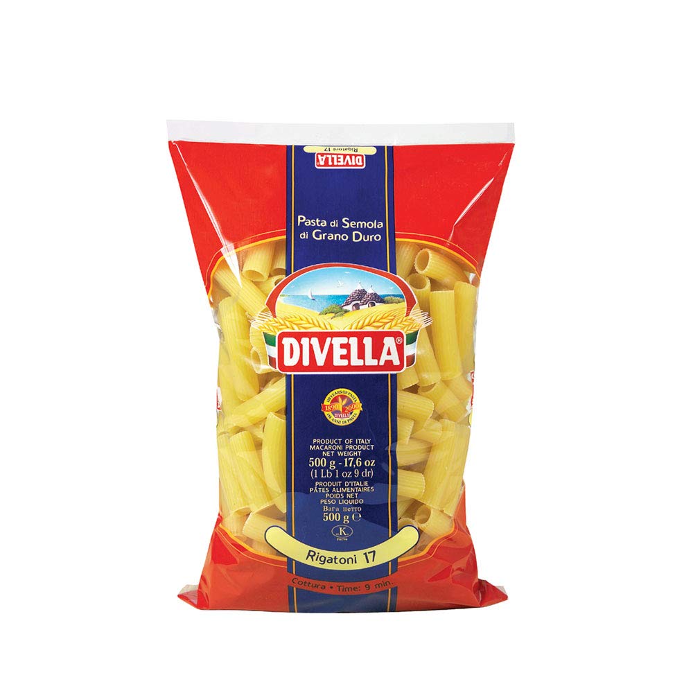 DIVELLA KIT 12 CONFEZIONI DI PASTA DA 500gr (FUSILLI, RIGATONI, PENNE ZITI, VERMICELLI, MISTA, PATERNOSTI RIGATI) + 3 BOTTIGLIE DI PASSATA DI POMODORO DA 640gr