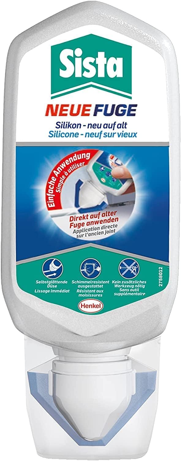 Sista Silikon Neue Fuge, Blisterkarte, grau, 6x 80ml | Frische Fugen in Grau – für Bad, Küche & Feuchträume geeignet