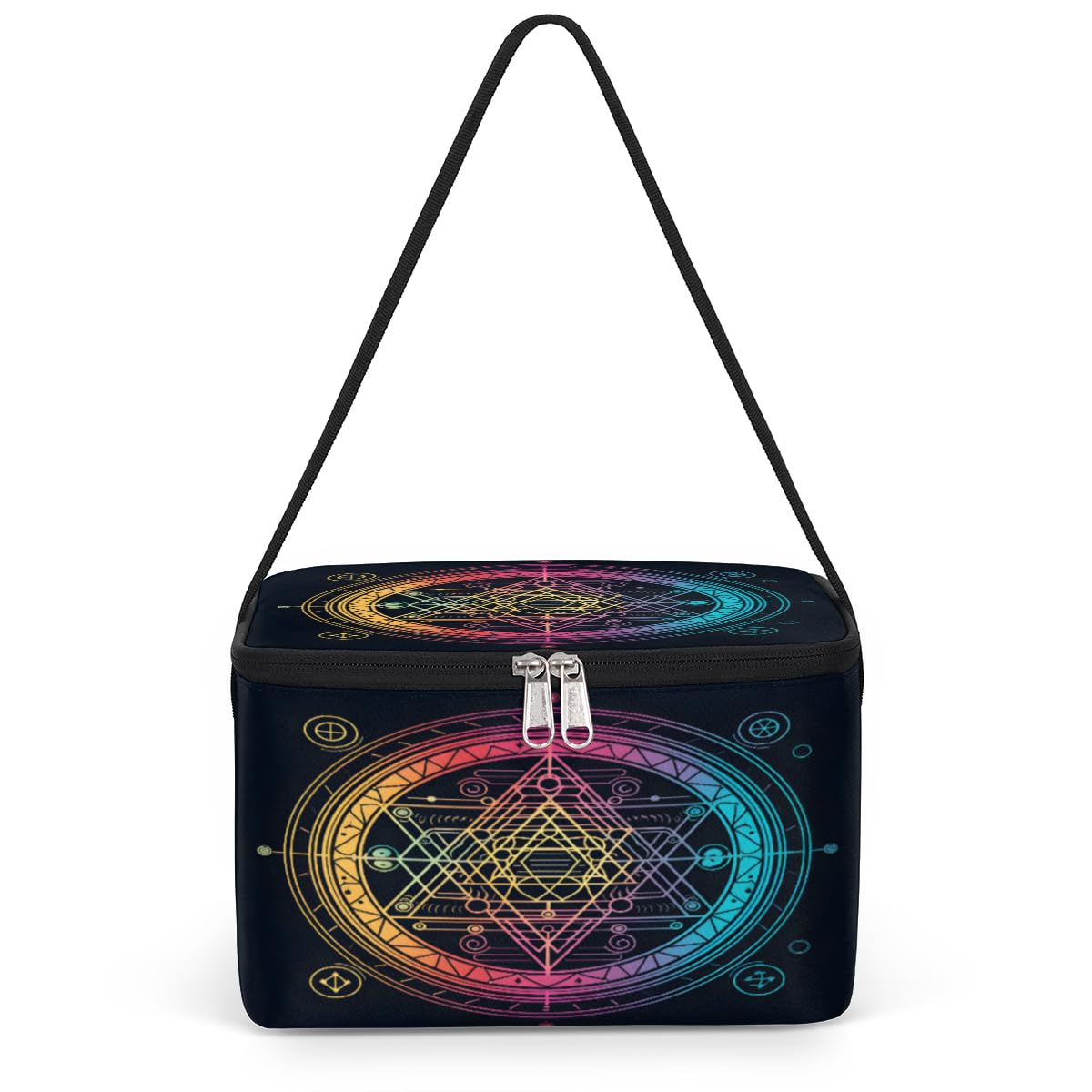 GzLeyigou Magic Circle Lunch Bags for Women Men 9 Cans, Hot & Cold Food Delivery Bag Insulated Grocery Bag Insulated Lunch Box Pentagram Cooler Bag for Office Work Picnic Beach